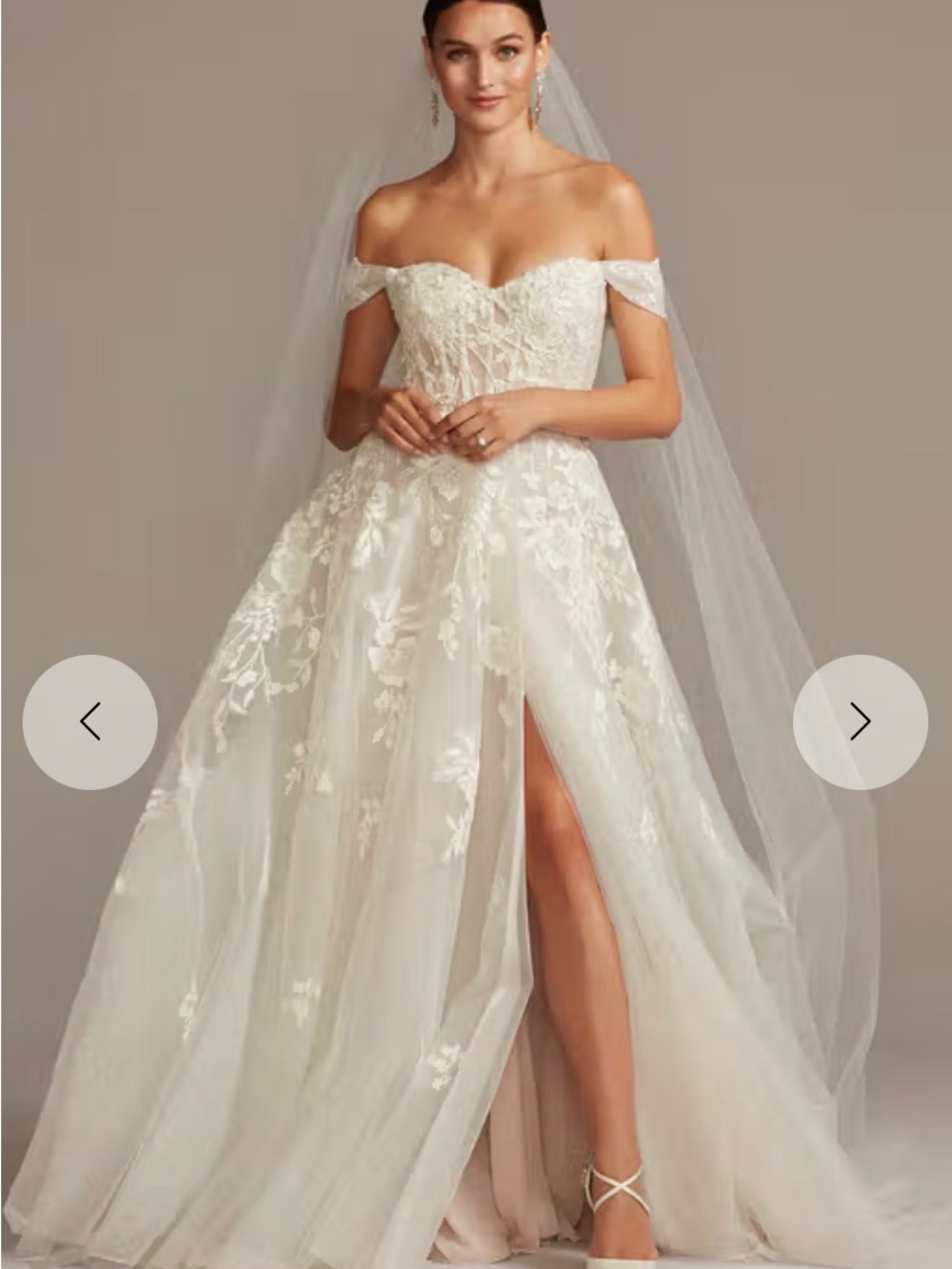 NWT Galina Signature SWG834 Wedding Dress Size 14 + Removable Sleeves